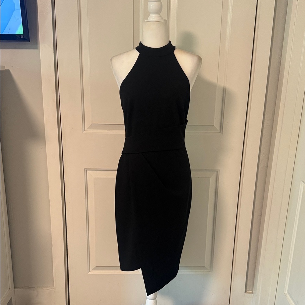 Chic Asymmetrical Black Dress
